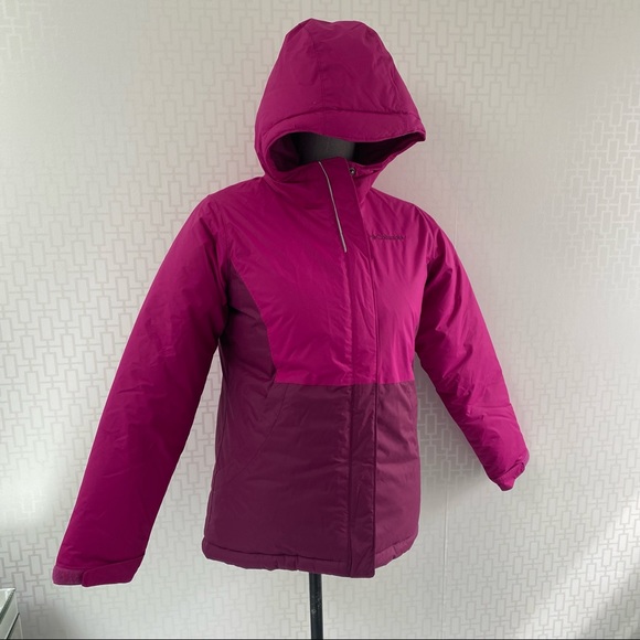 Columbia Girl’s Size Large Hooded Ski Jacket in Fuchsia and Wine - Picture 1 of 11